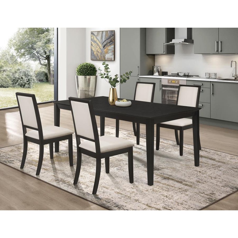 Louise – Dining Set|Black|5 Pc. Table, 4 Chairs|7 Pc. Table, 6 Chairs