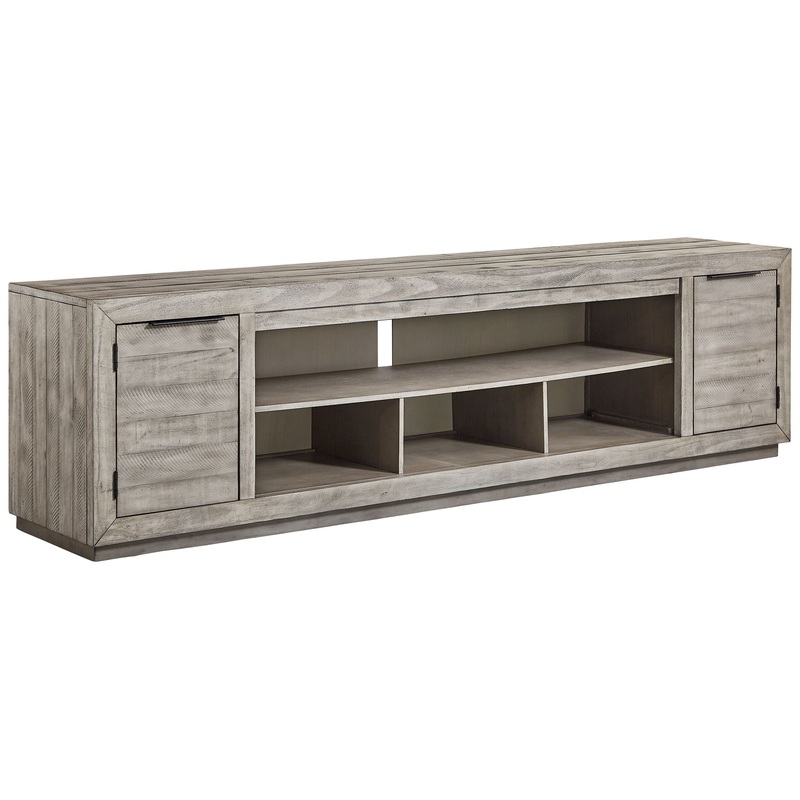 Naydell – XL TV Stand w/Fireplace Option – Gray