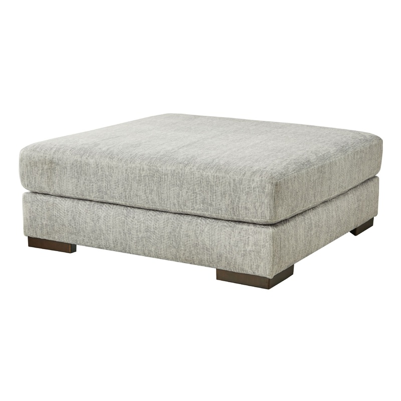 Regent Park – Oversized Accent Ottoman – Pewter