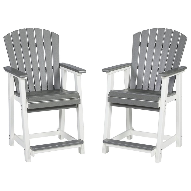 Transville – Barstool (Set of 2) – Gray / White