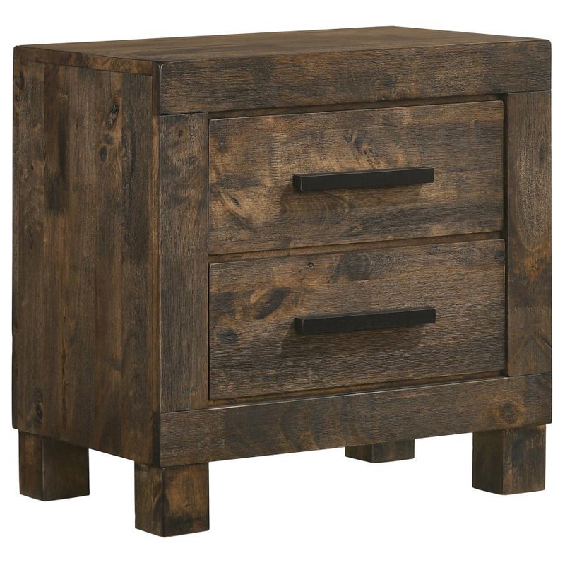 Woodmont – 2-Drawer Nightstand – Rustic Golden Brown