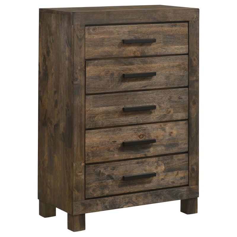 Woodmont – 5-Drawer Bedroom Chest – Rustic Golden Brown