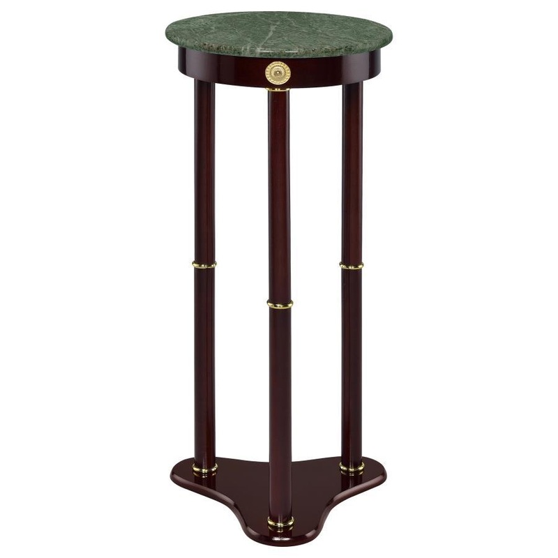 Edite – Round Marble Top Accent Side Table – Merlot
