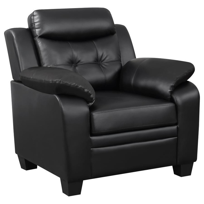 Finley – Upholstered Padded Arm Tufted Accent Chair – Black