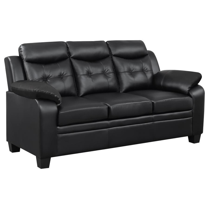 Finley – Upholstered Padded Arm Tufted Sofa – Black