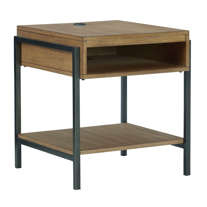 Fridley – Rectangular End Table – Brown / Black