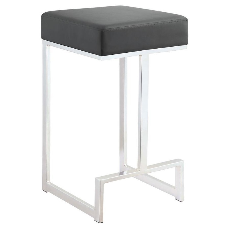 Gervase – Square Stool|Dark Gray|Black|Counter Height (24″-27″)|Bar Height (28″-30″)