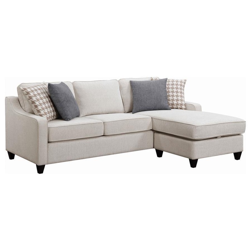 Mcloughlin – Upholstered Sloped Arm Sectional Sofa – Platinum