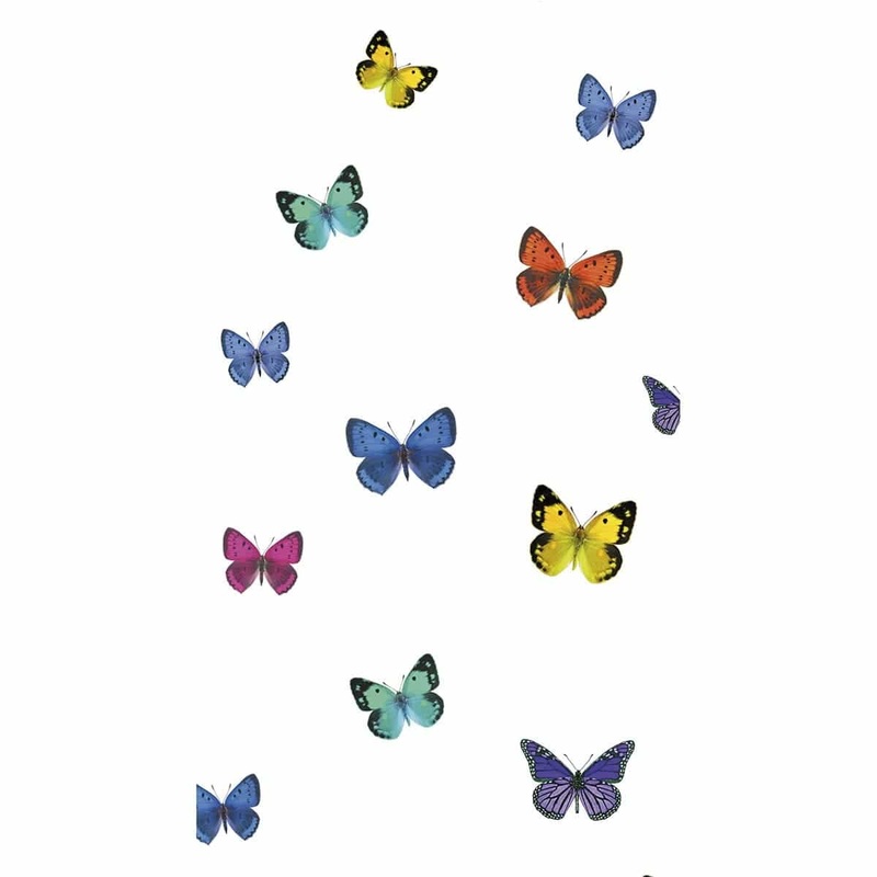 PAPILLONS SHOWER CURTAIN W 180 H 200 CM FABRIC