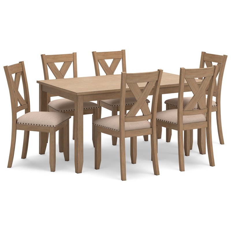 Sanbriar – RECT DRM Table Set (Set of 7) – Light Brown