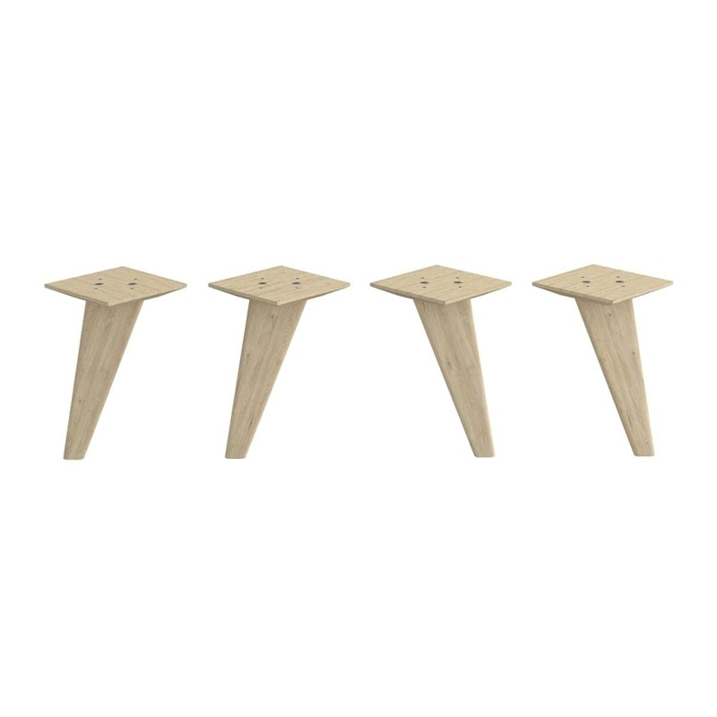 SET OF 4 SPACEO KUB SIDE FEET H21.6CM IN ROUGH PINE