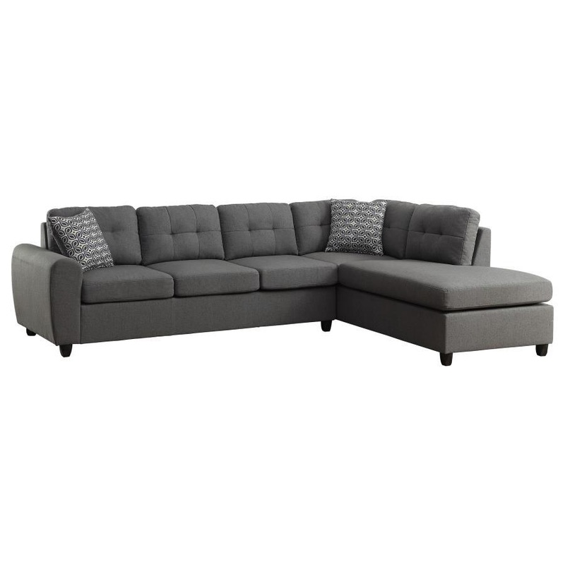 Stonenesse – Upholstered Sectional Chaise Sofa – Gray