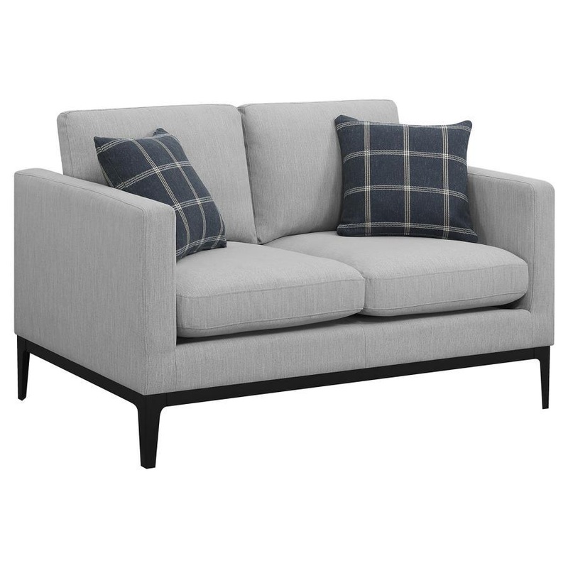 Apperson – Upholstered Track Arm Loveseat – Light Gray