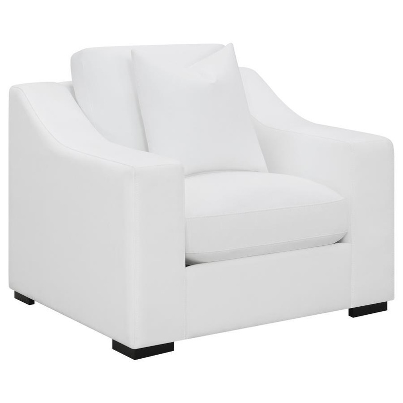 Ashlyn – Upholstered Sloped Arm Accent Chair – White