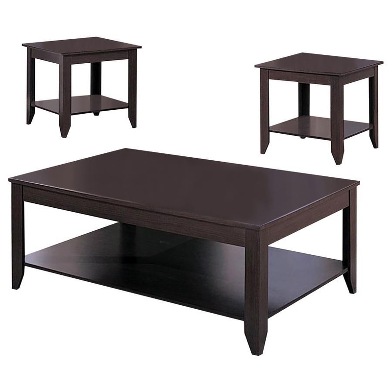 Brooks – 3 Piece Rectangular Coffee Table Set – Cappuccino