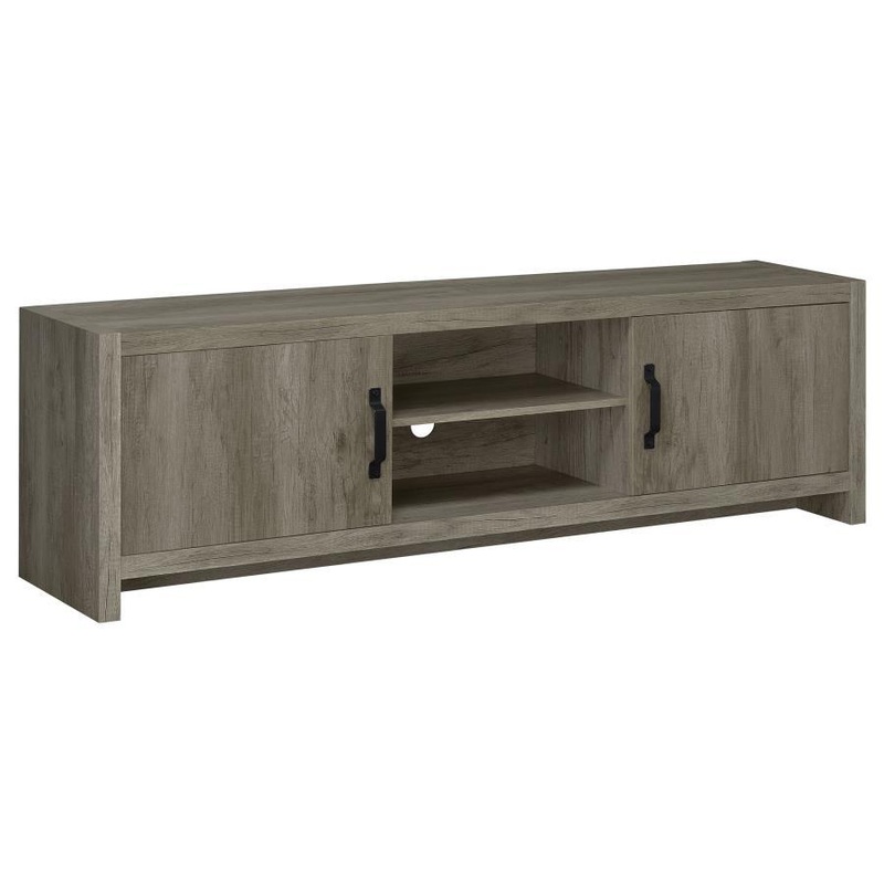 Burke – 2 Door Engineered Wood TV Stand – Gray Driftwood