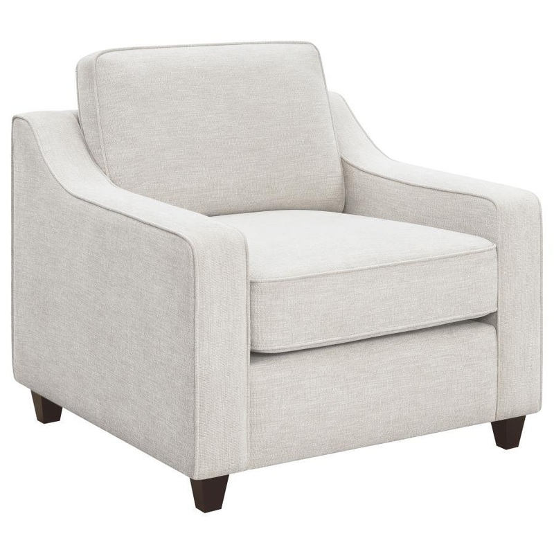 Christine – Upholstered Sloped Arm Accent Chair – Beige