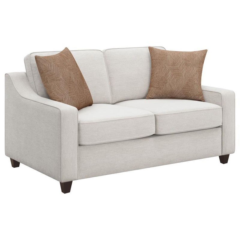 Christine – Upholstered Sloped Arm Loveseat – Beige