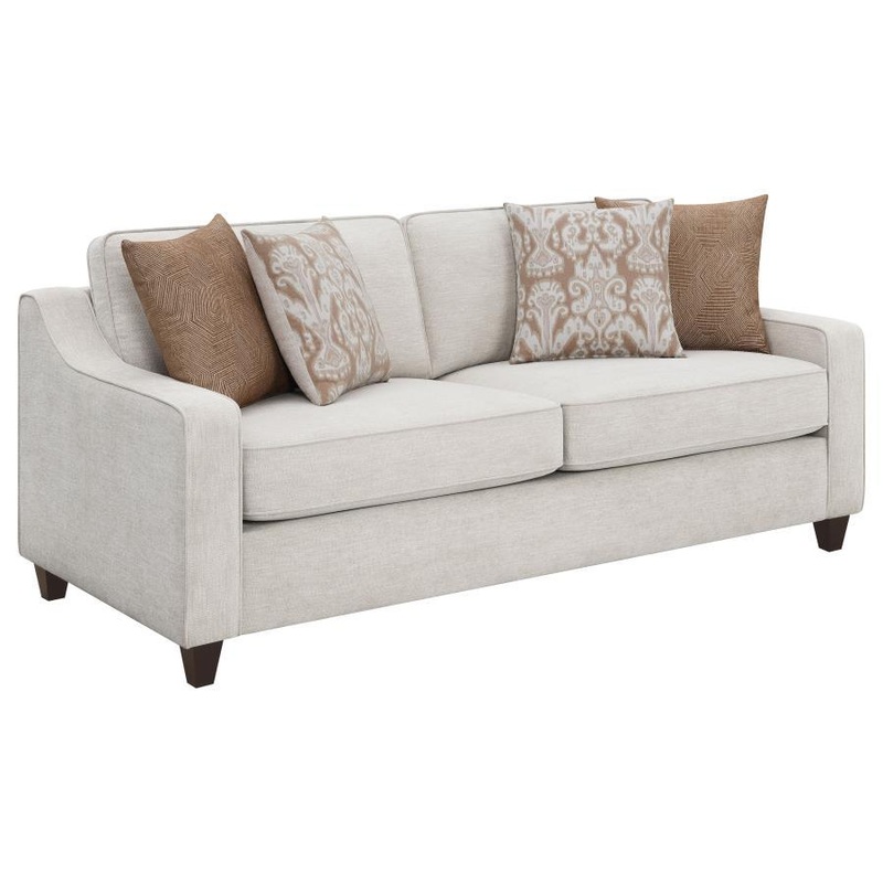 Christine – Upholstered Sloped Arm Sofa – Beige