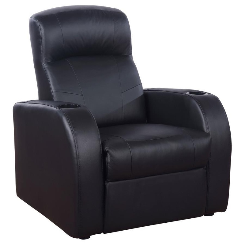 Cyrus – Upholstered Track Arm Recliner – Black