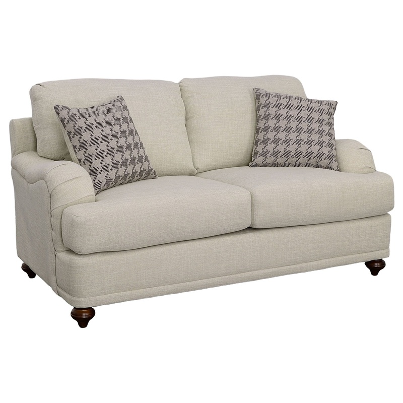 Glenn – Upholstered English Arm Loveseat – Light Gray