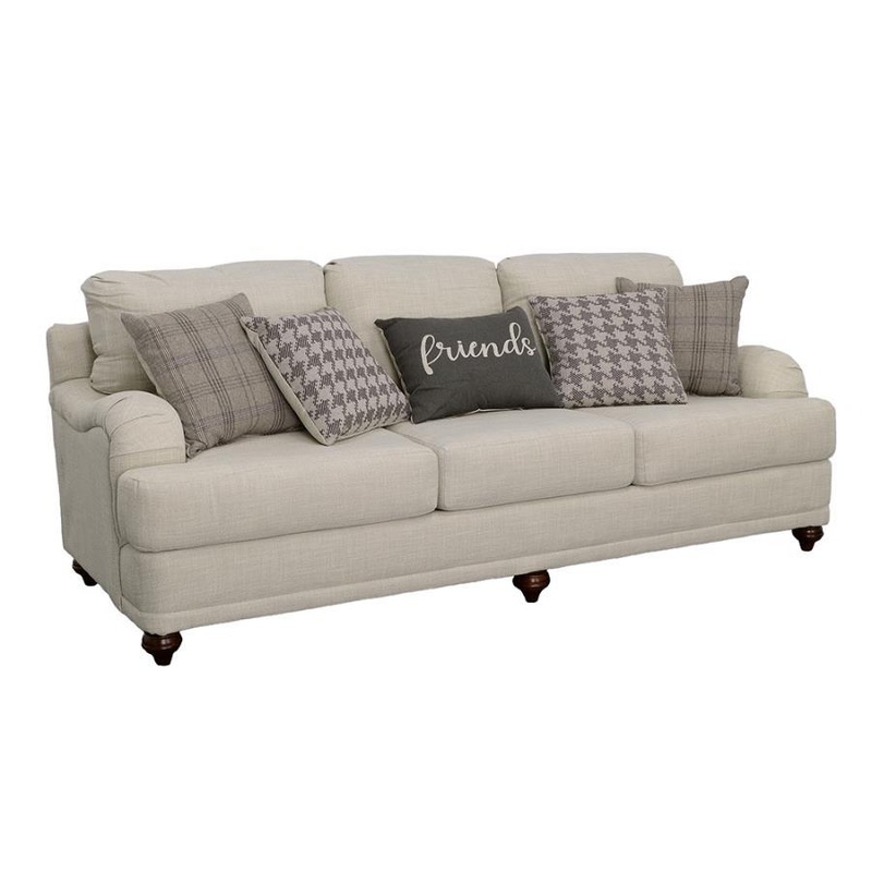 Glenn – Upholstered English Arm Sofa – Light Gray