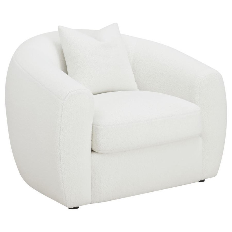 Isabella – Faux Sheepskin Upholstered Accent Chair Natural – Ivory