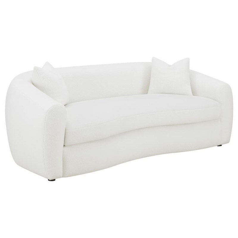 Isabella – Faux Sheepskin Upholstered Sofa Natural – Ivory