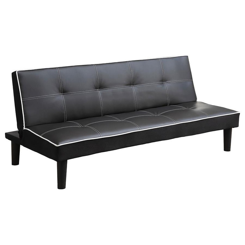 Katrina – Upholstered Tufted Convertible Sofa Bed – Black