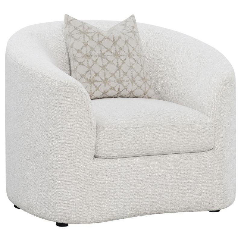 Rainn – Boucle Upholstered Sloped Arm Accent Chair – Latte