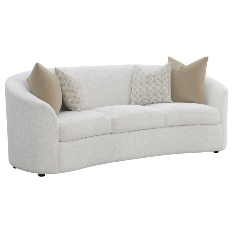 Rainn – Boucle Upholstered Sloped Arm Sofa – Latte