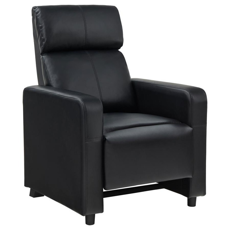 Toohey – Upholstered Home Theater Push Back Recliner – Black