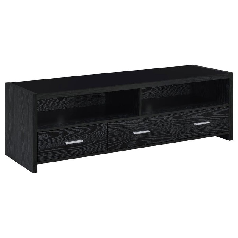 Alton – 3-drawer Black Oak TV Console