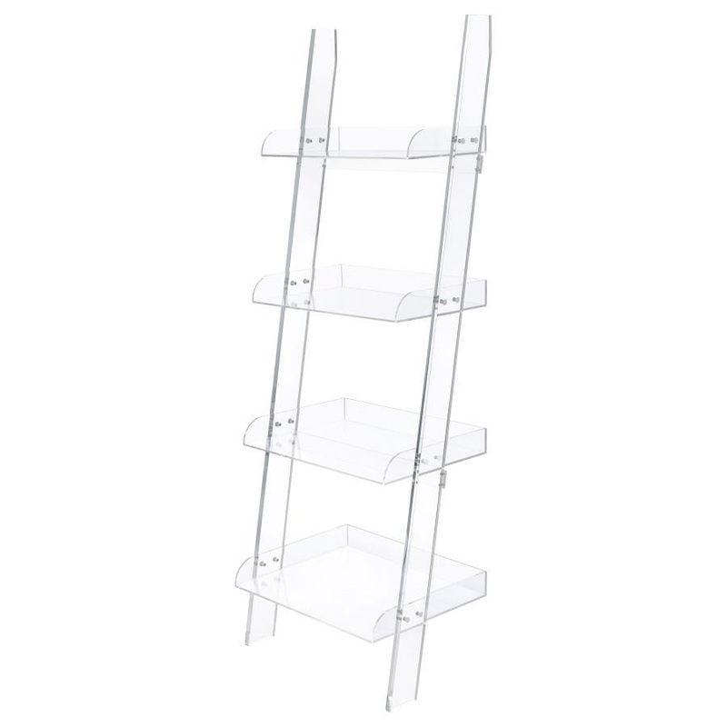 Amaturo – 4-Shelf Acrylic Ladder Bookshelf – Clear