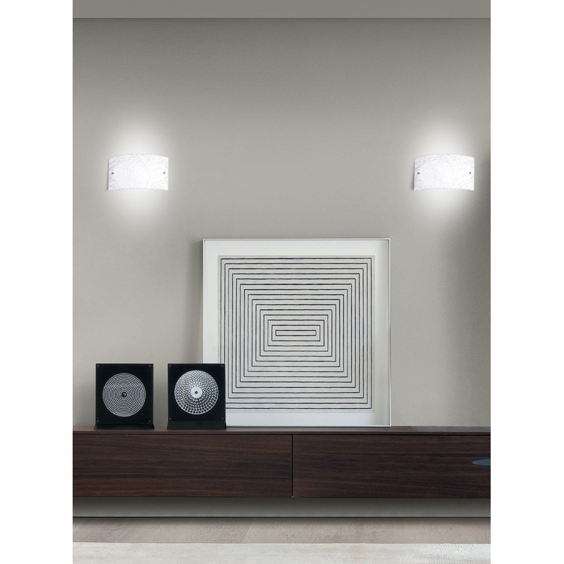 ARTICA WALL LIGHT WHITE GLASS 32X7X20CM E27=42W