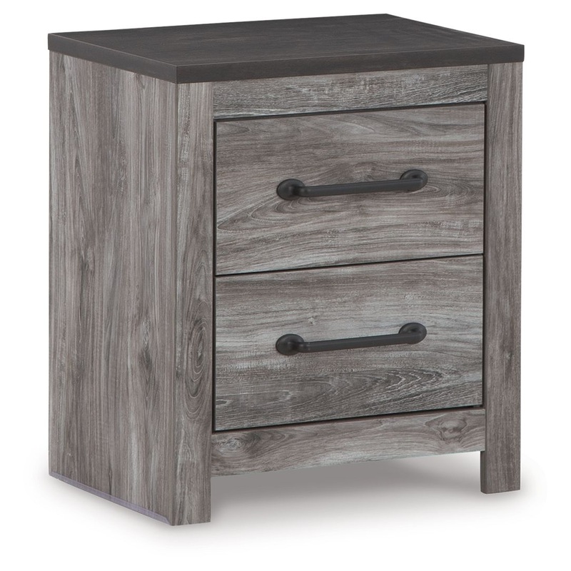 Bronyan – Two Drawer Night Stand – Dark Gray