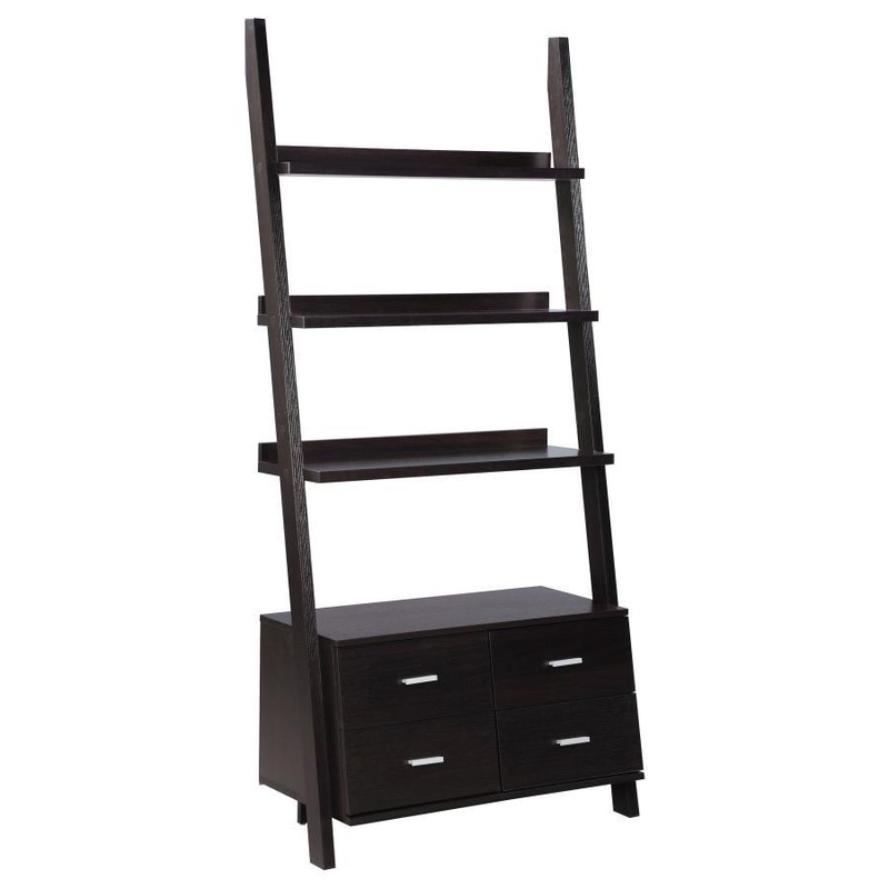 Colella – 5-Shelf Storage Ladder Bookshelf – Cappuccino