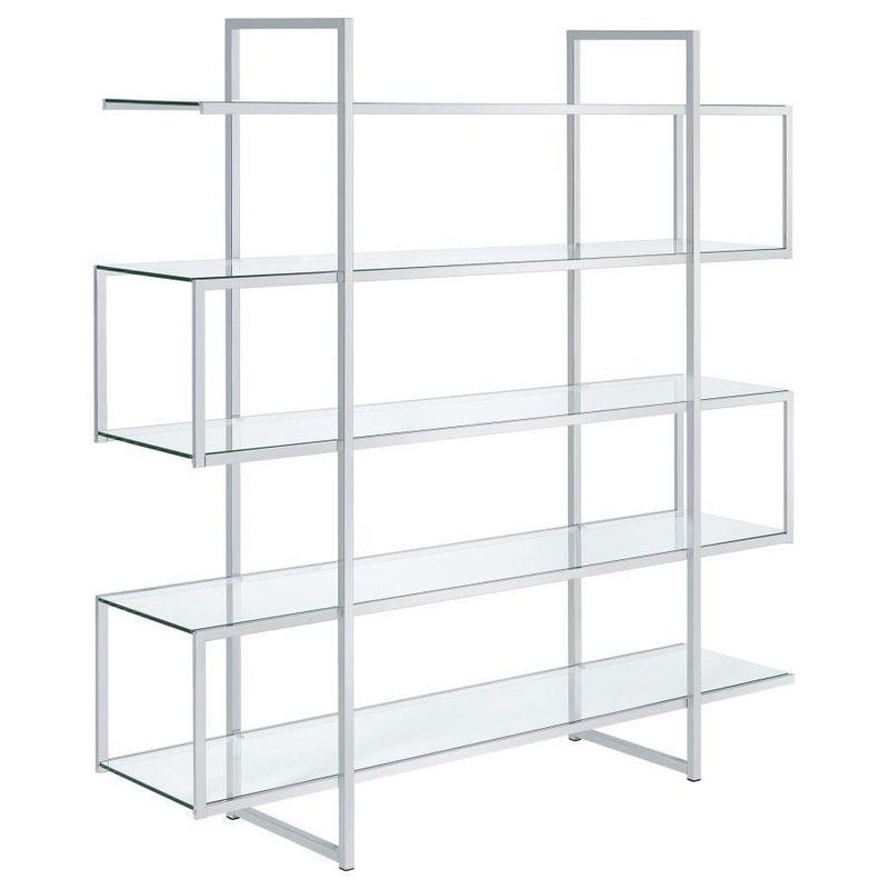 Elmer – 5-Shelf Bookshelf – Clear And Chrome