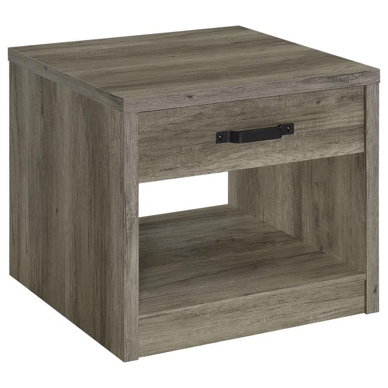 Felix – 1-Drawer Engineered Wood Side End Table – Gray Driftwood