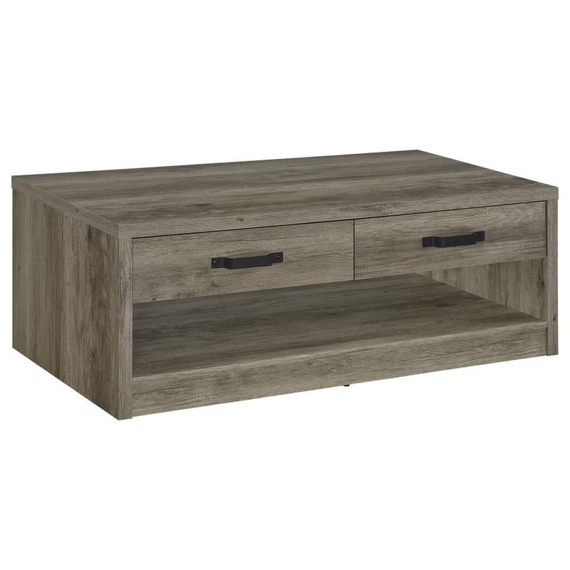 Felix – 2-Drawer Engineered Wood Coffee Table – Gray Driftwood