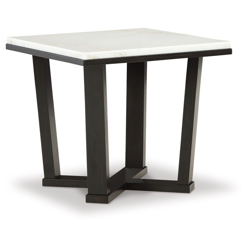 Fostead – Square End Table – White / Espresso