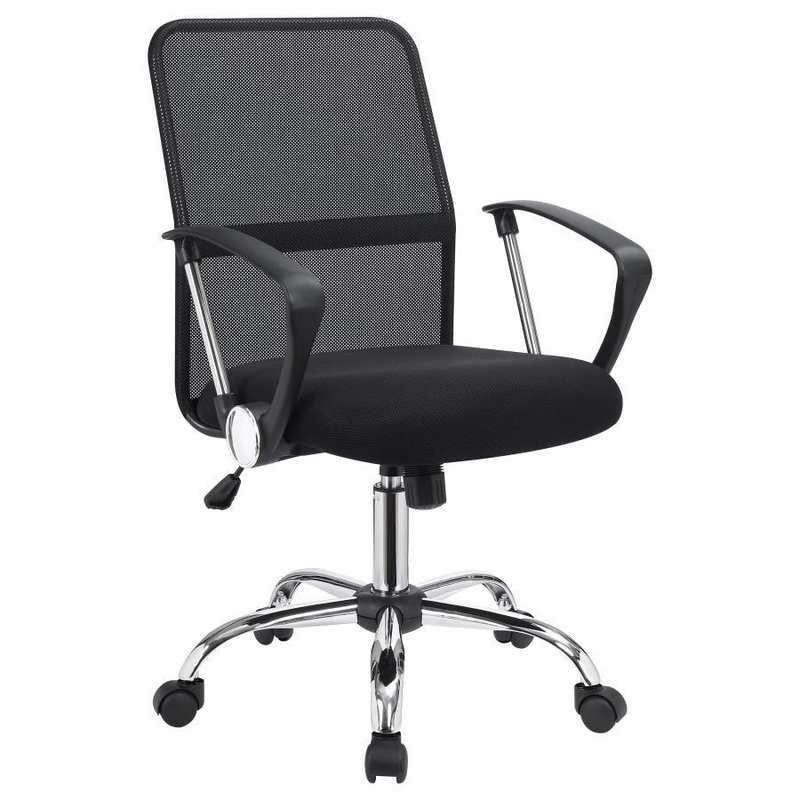 Gerta – Upholstered Adjustable Mesh Office Desk Chair – Black