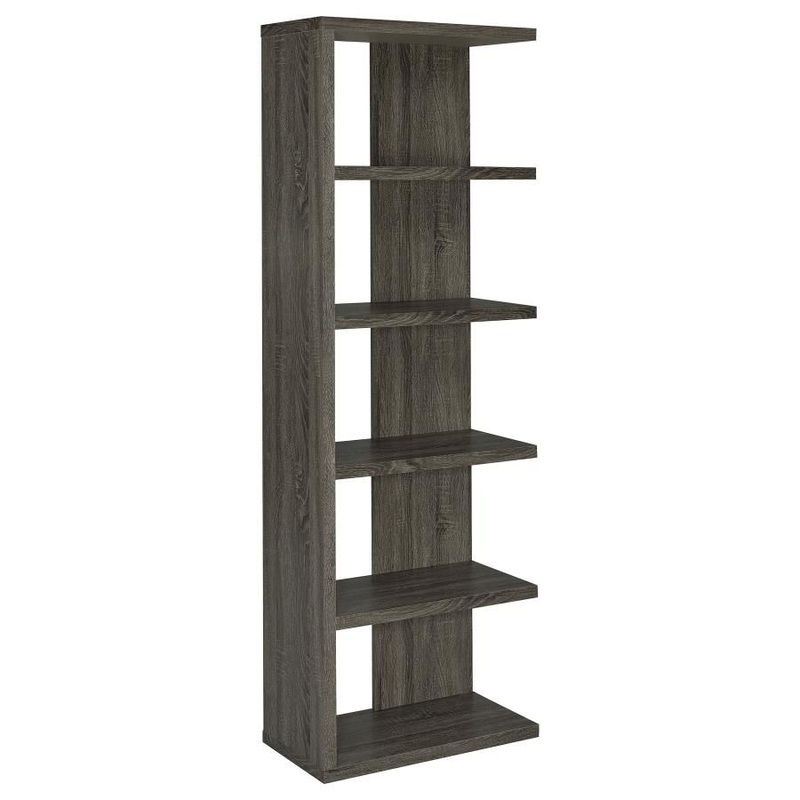 Harrison – 5-Shelf Bookshelf – Weathered Gray