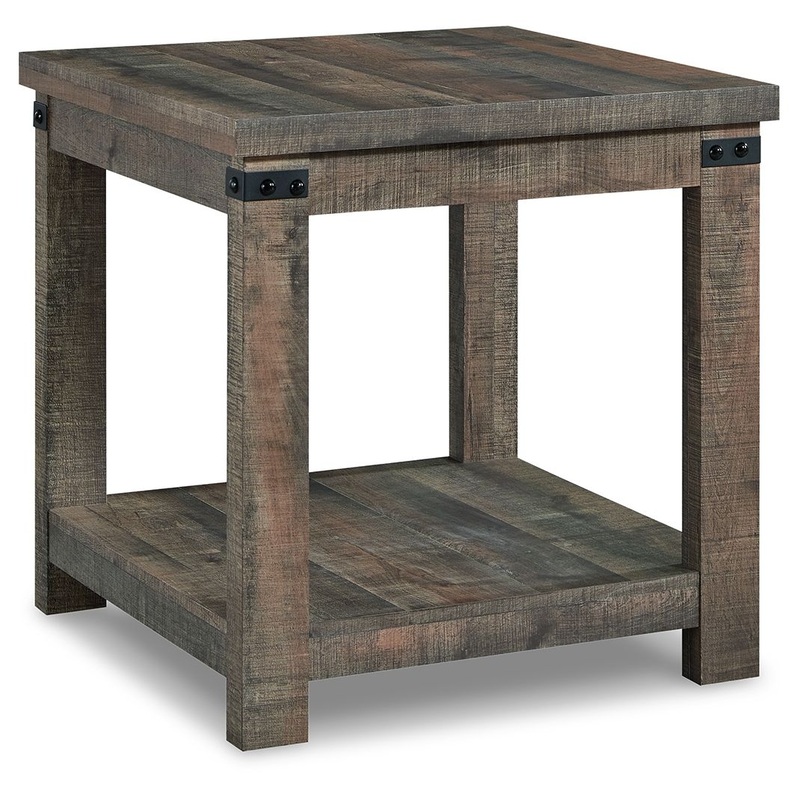 Hollum – Square End Table – Rustic Brown