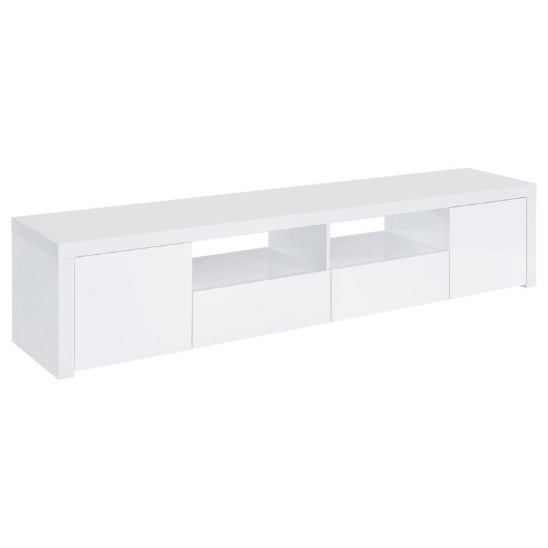 Jude – 2 Door Engineered Wood TV Stand – High Gloss White