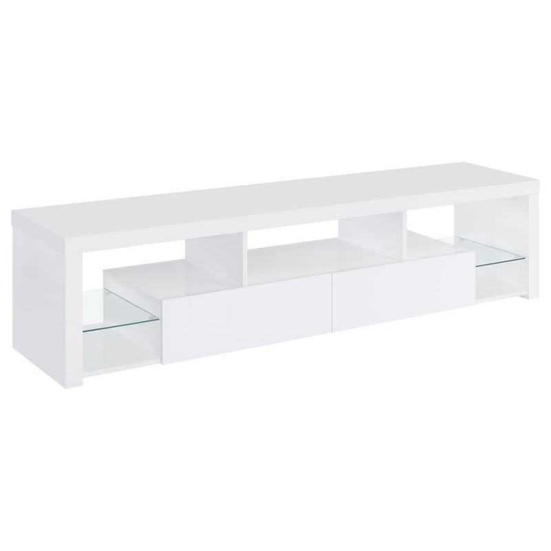Jude – 2-Drawer Engineered Wood TV Stand – High Gloss White