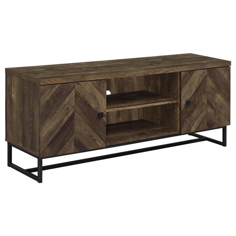 Myles – 2 Door Engineered Wood TV Stand – Rustic Oak