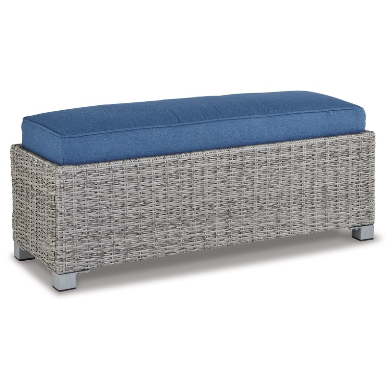 Naples Beach – Bench with Cushion – Light Gray