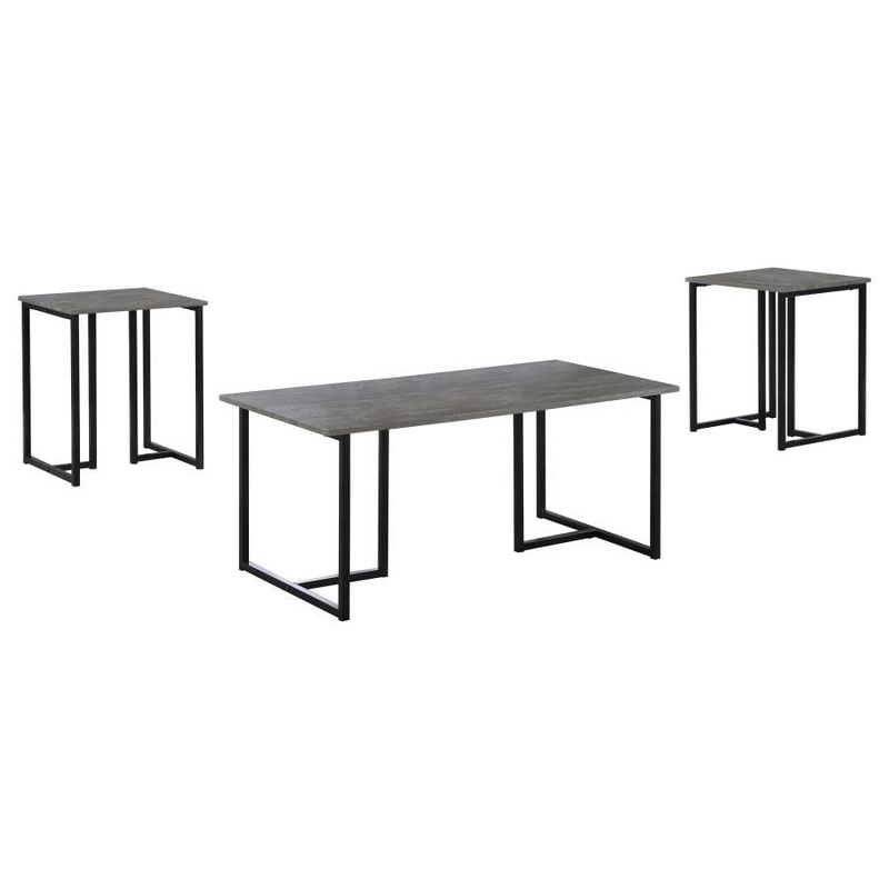 Nyla – 3 Piece Engineered Wood Coffee Table Set Weathered – Gray