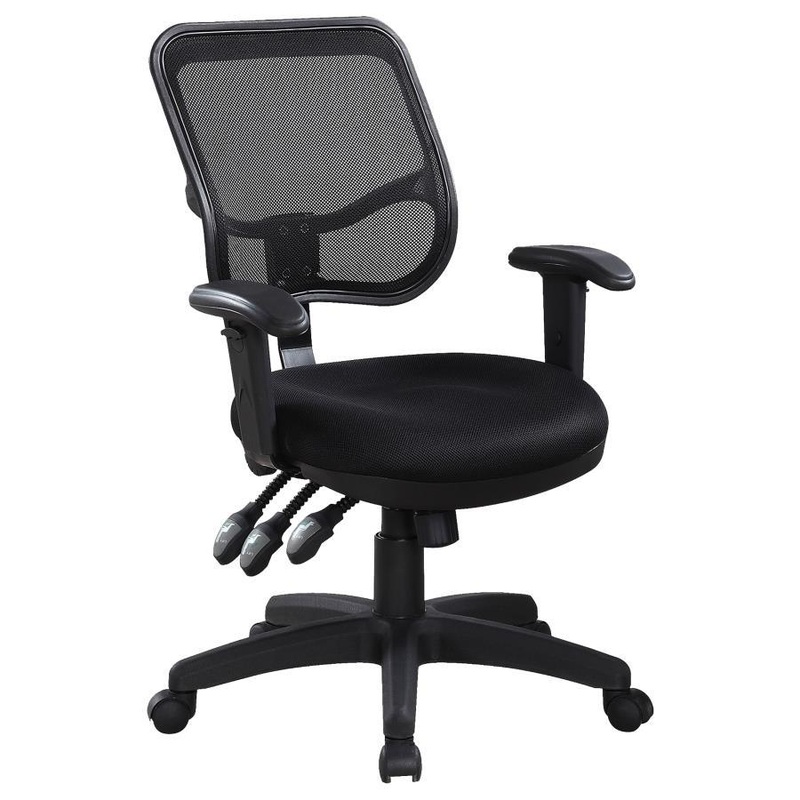 Rollo – Upholstered Adjustable Ergonomic Office Chair – Black